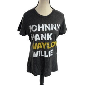 District T Shirt Womens M Johnny Hank Waylon Willie Country Music Graphic Tee